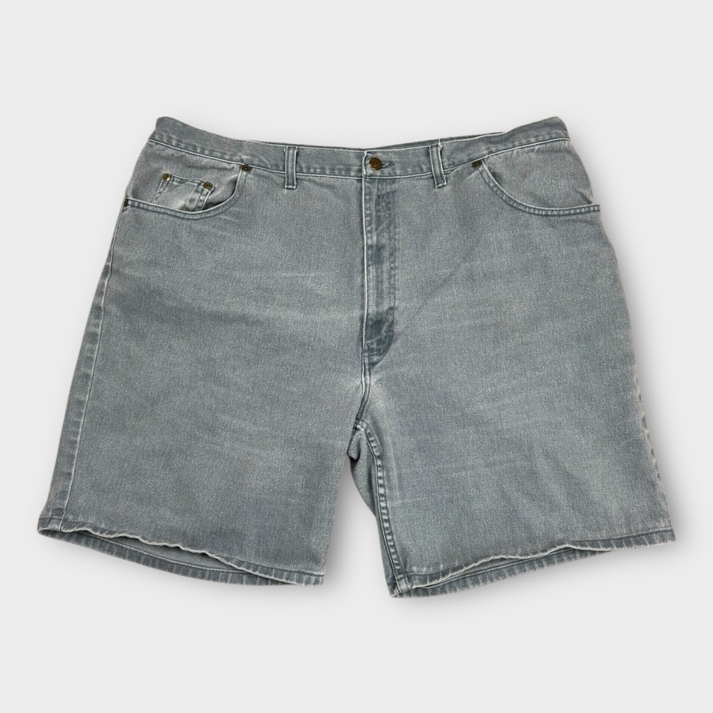 Vintage 90s Baggy Dad Jorts Light Wash Grey Denim Jean Shorts Mens 44 Fits 40-41